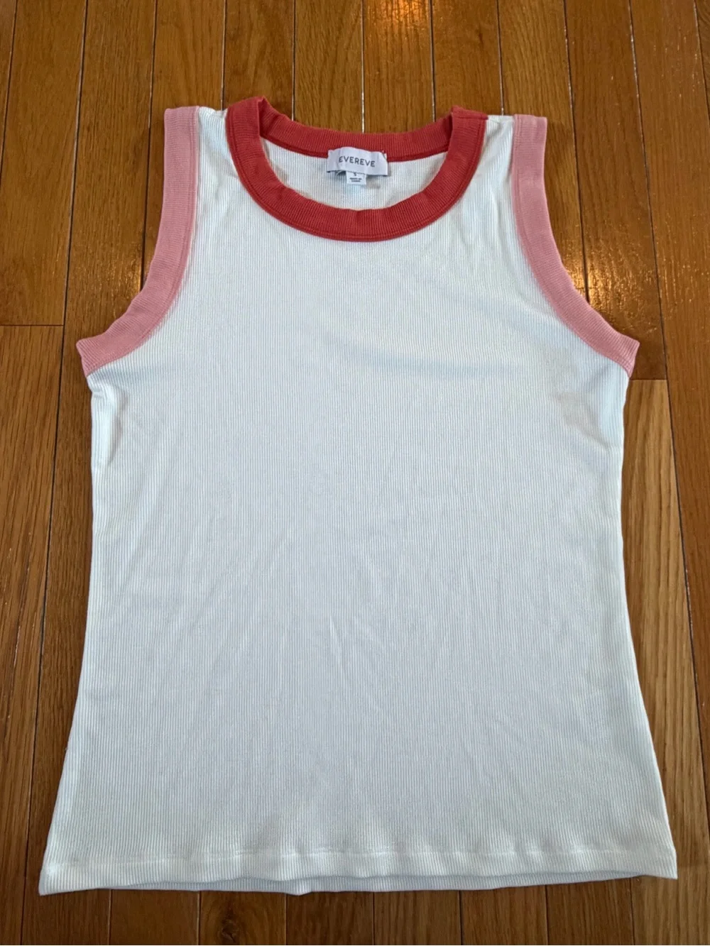 5 Evereve Sleeveless Knit Tank Top Lot Black White Cream Solid Stripes Sz Small - Picture 4 of 10